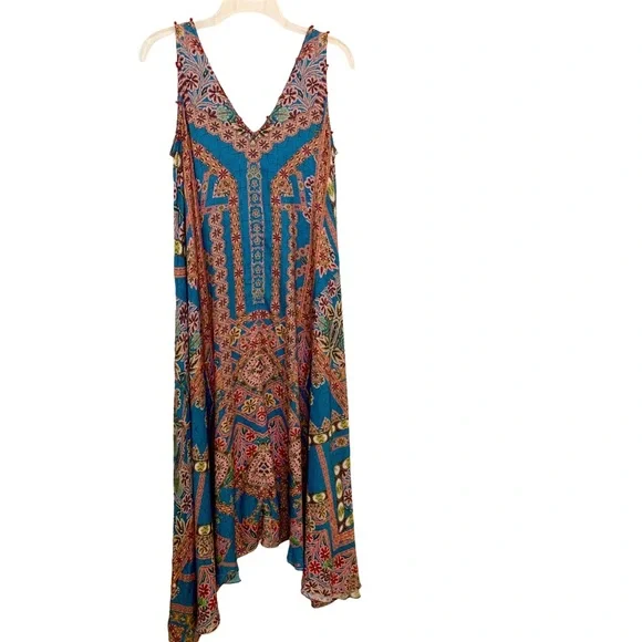 Anthropologie Hemant & Nandita Zarna Maxi Dress Teal S - Picture 5 of 15
